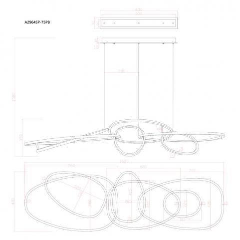 Светильник подвесной Arte Lamp Oracle A2964SP-75PB