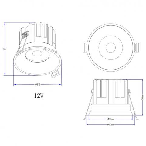 Точечный светильник Maytoni Technical Downlight 2200-4000K Round DL058-12W-DTW-B