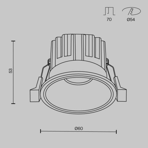 Точечный светильник Maytoni Technical Downlight 3000K Round DL058-7W3K-BS