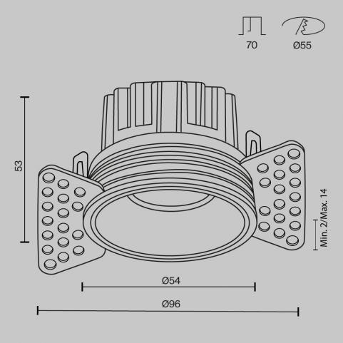 Точечный светильник Maytoni Technical Downlight 4000K Round DL058-7W4K-TRS-B