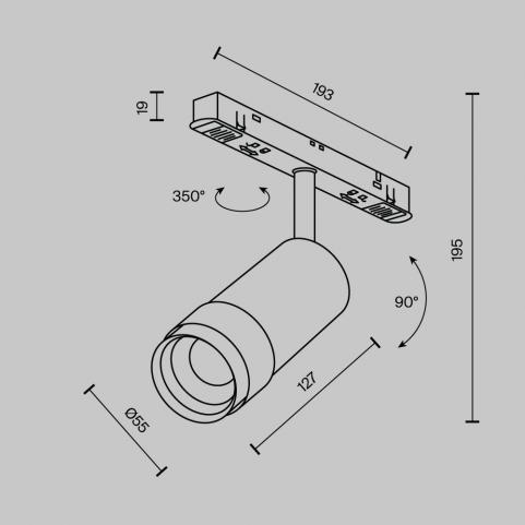 Трековый светильник Maytoni Technical Exility 2700-6000K Dim Smart Focus Zoom TR212-1-12WTW-DS-Z-B