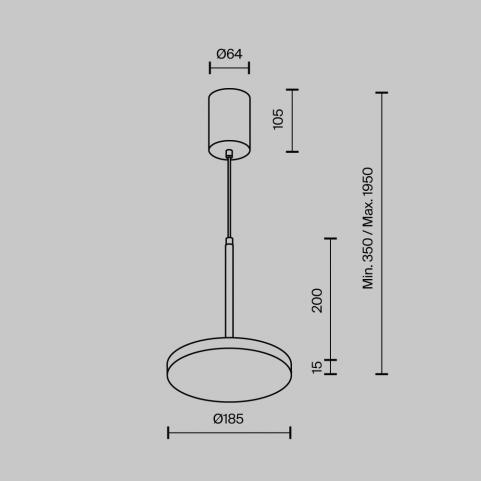 Подвесной светильник Maytoni Technical Plato P076PL-L12W4K-B