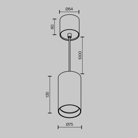 Подвесной светильник Maytoni Technical Vol P100PL-20W4K-BS